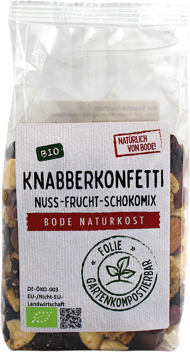 Knabberikonfettia - Mesona-Hedelmiä-Chokosekoitus, luomu, kompostoituvassa pussissa, 6x175g