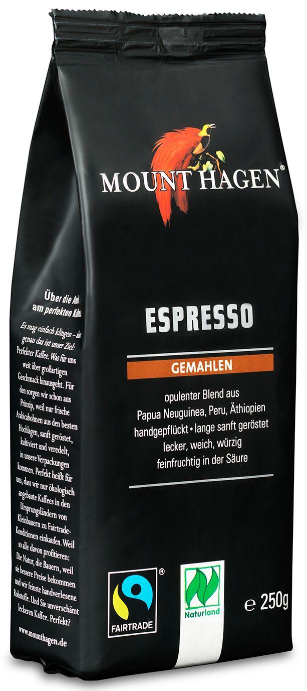 Espresso jauhettu luomu Naturland Fairtrade Mount Hagen 6x250g Softpack