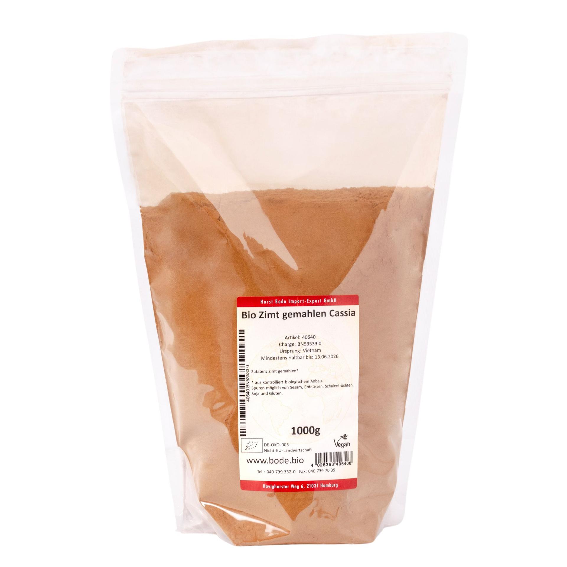 Kantti kahlehtimattomasta kassiasta luomu 1kg