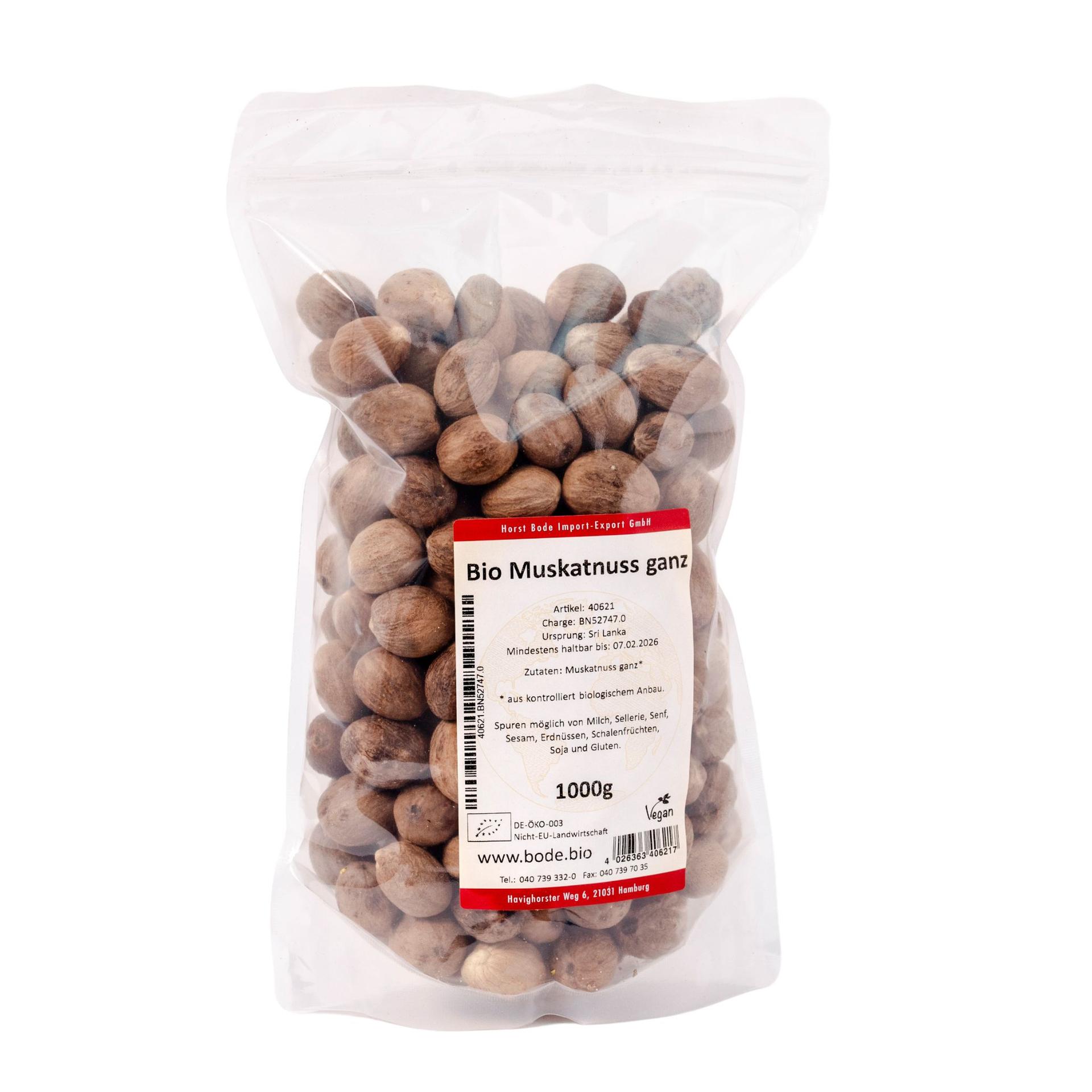 Luomu muskottipähkinä 1 kg