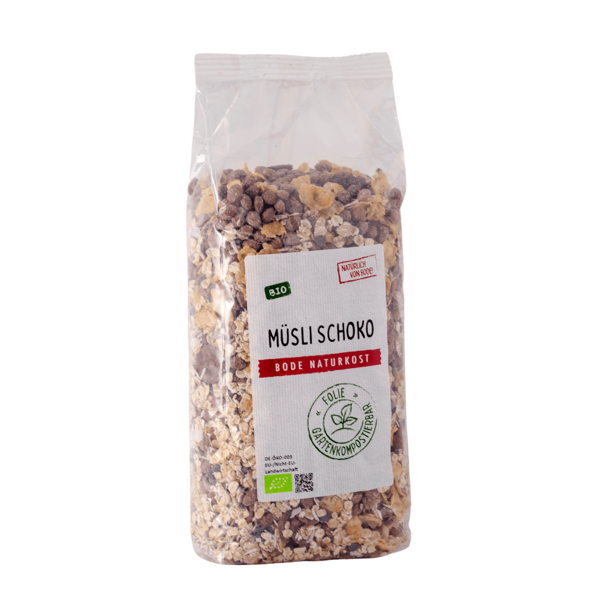 Luomu Suklaamüsli, 6 x 500 g kertomuksessa, puutarhakompostoituvassa kassissa